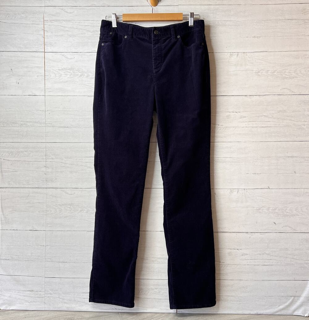Talbots Pants Womens Size 10 Navy Blue Heritage Corduroy Cotton Blend Stretch